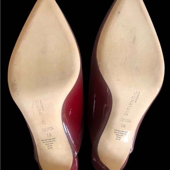 Nordstrom Signature Leather Ruby Red Heels Made in Italy Size 40 (8.5) - Picture 5 of 6